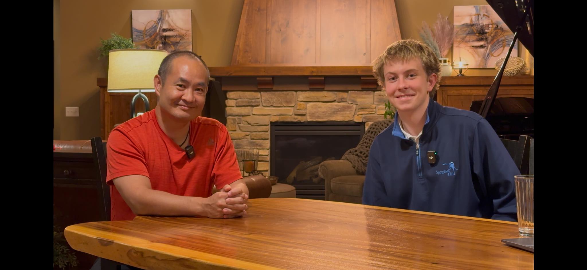 Jack Wendt and Dennis Yu filming at Jack's house in Minnesota